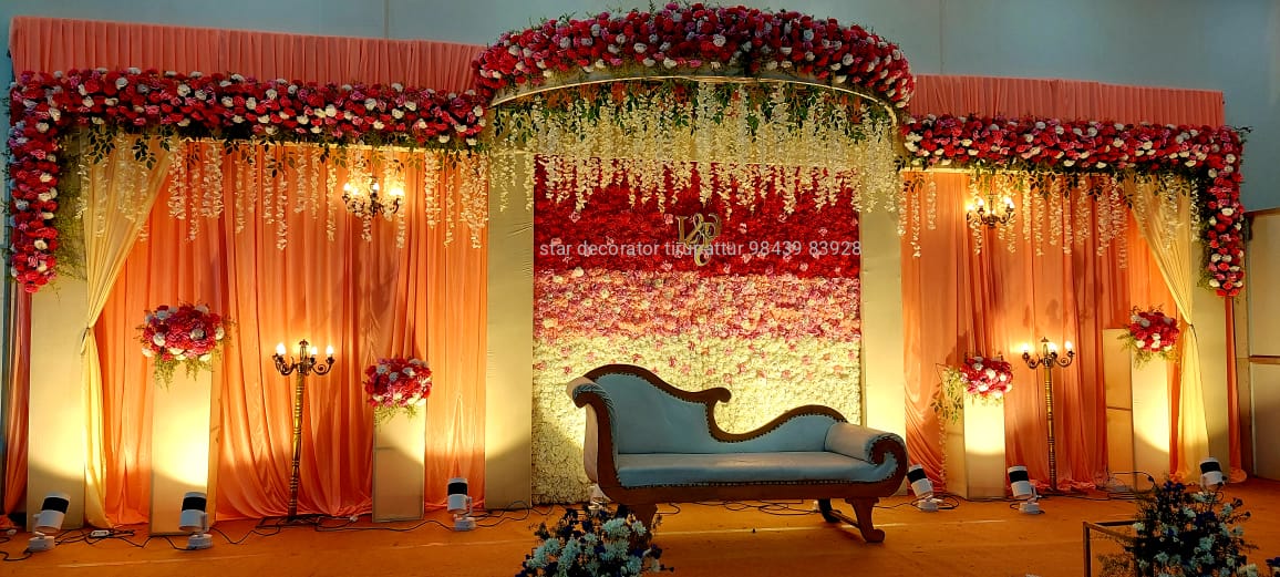 Engagement floral backdrop